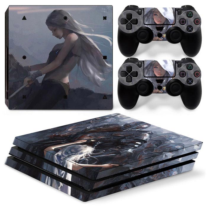 Gaming Console Drawing - Cute girl style Protective Sticker for