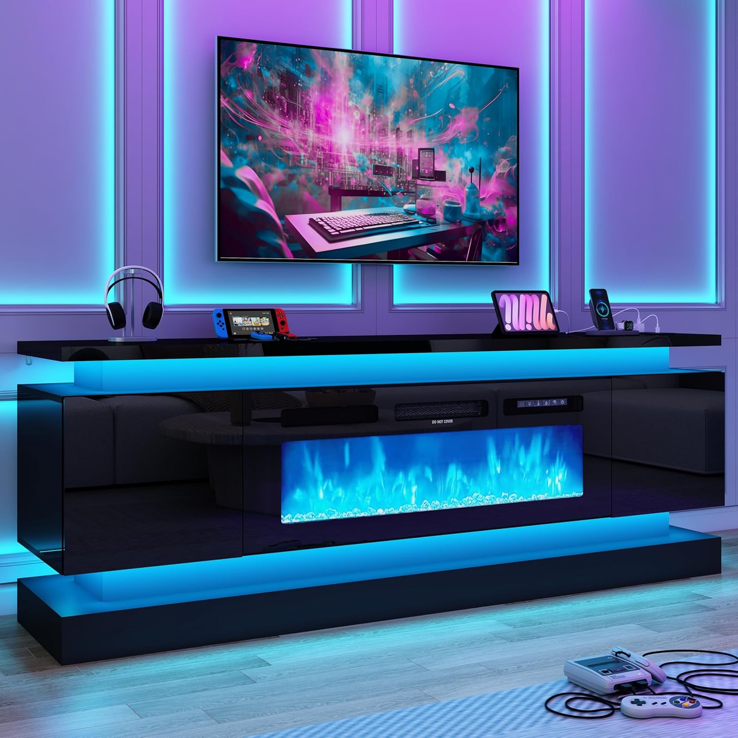 Gaming Console Room - 71IN LED TV Stands w/40 inch