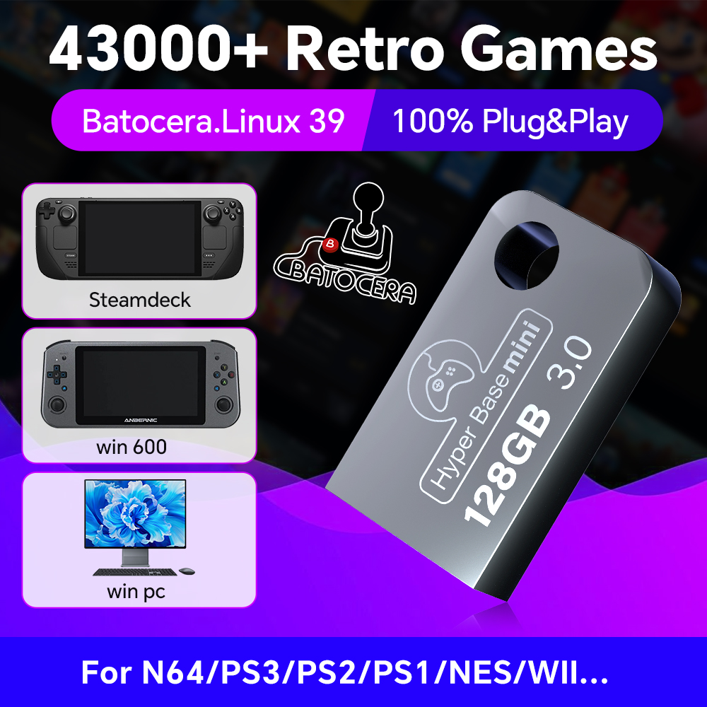 Gaming Console Handheld Retro - Batocera 128G USB Flash Drive For