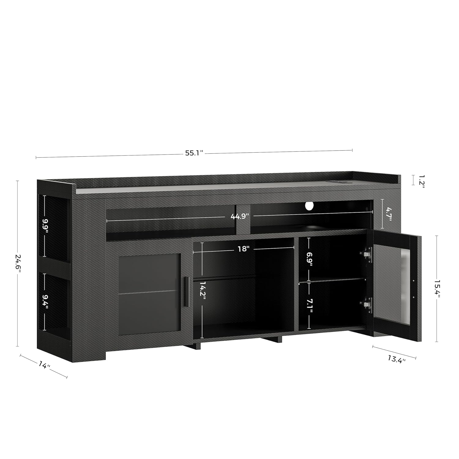 TV Stand with Charging Station - Gaming Console Room review and price
