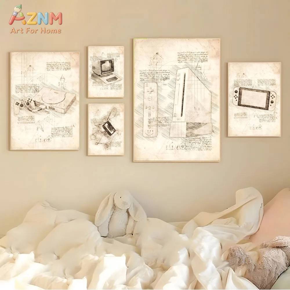 AZNM Vintage Game Console Sket - Gaming Console Room review and price