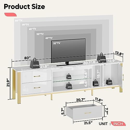 TV Stand for 75/80/85 inch TVs - Gaming Console Room review and price